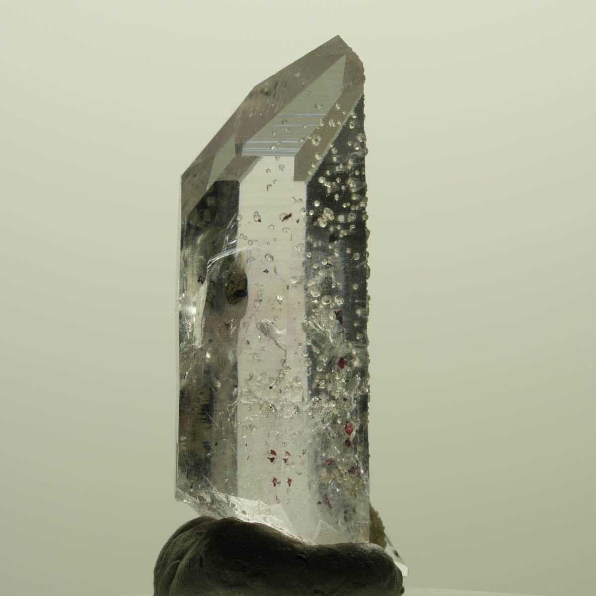 Harlekin Skelett Phantom Amethyst mit Analcim Streep Mine, Namibia 41*15*13mm #15235