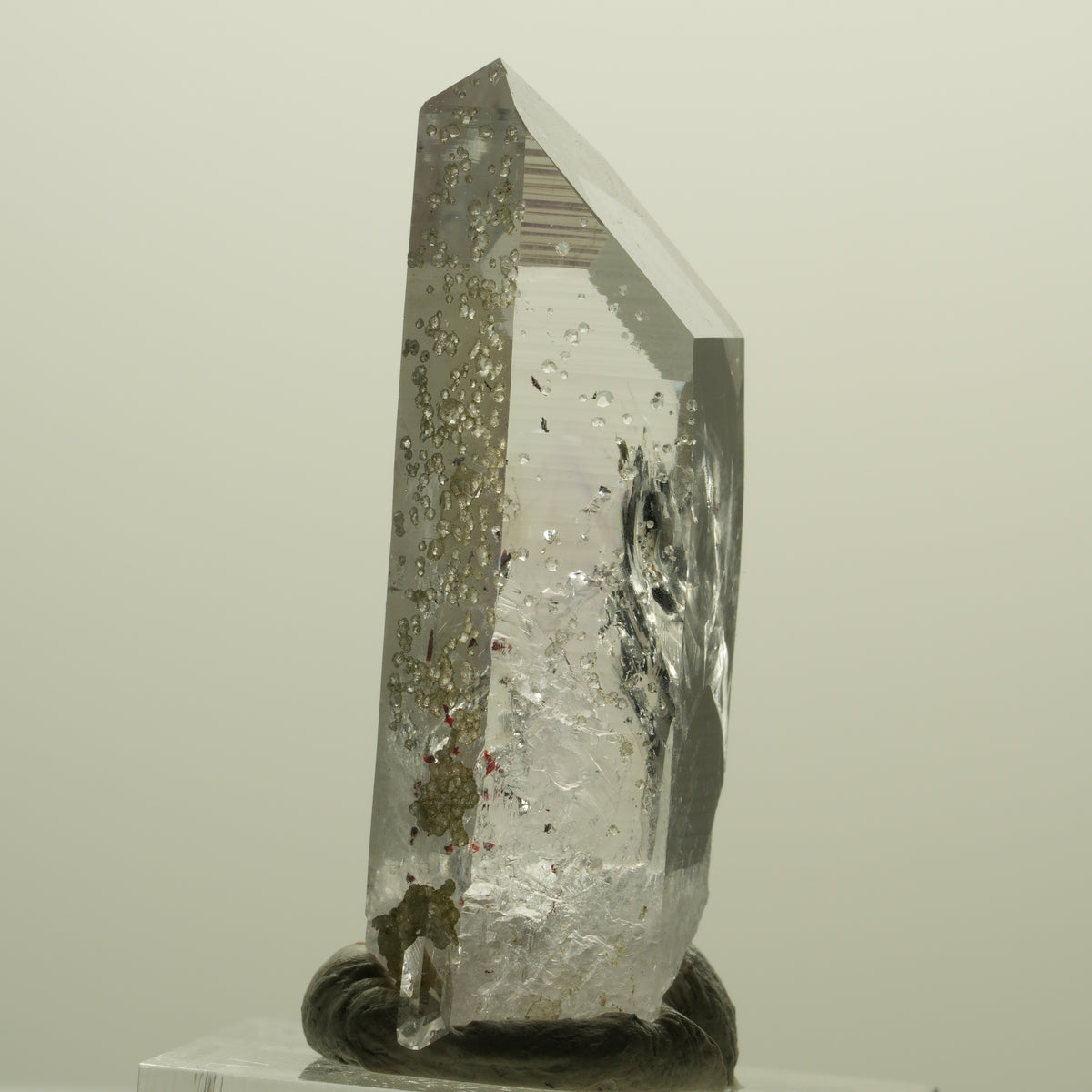 Harlekin Skelett Phantom Amethyst mit Analcim Streep Mine, Namibia 41*15*13mm #15235