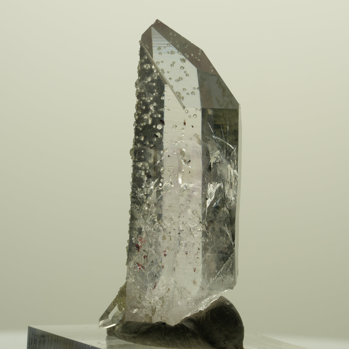Harlekin Skelett Phantom Amethyst mit Analcim Streep Mine, Namibia 41*15*13mm #15235