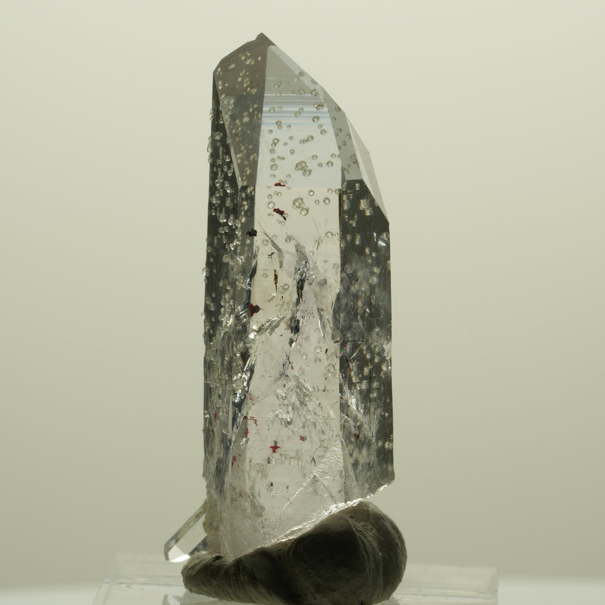 Harlekin Skelett Phantom Amethyst mit Analcim Streep Mine, Namibia 41*15*13mm #15235