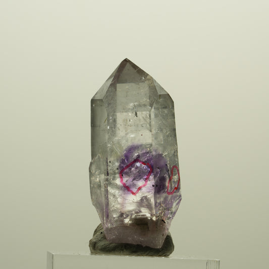 Enhydro Harlekin Phantom Amethyst Analcim Epidot Prehnit 2x Blase Streep Mine Namibia 37*17*18mm #15237