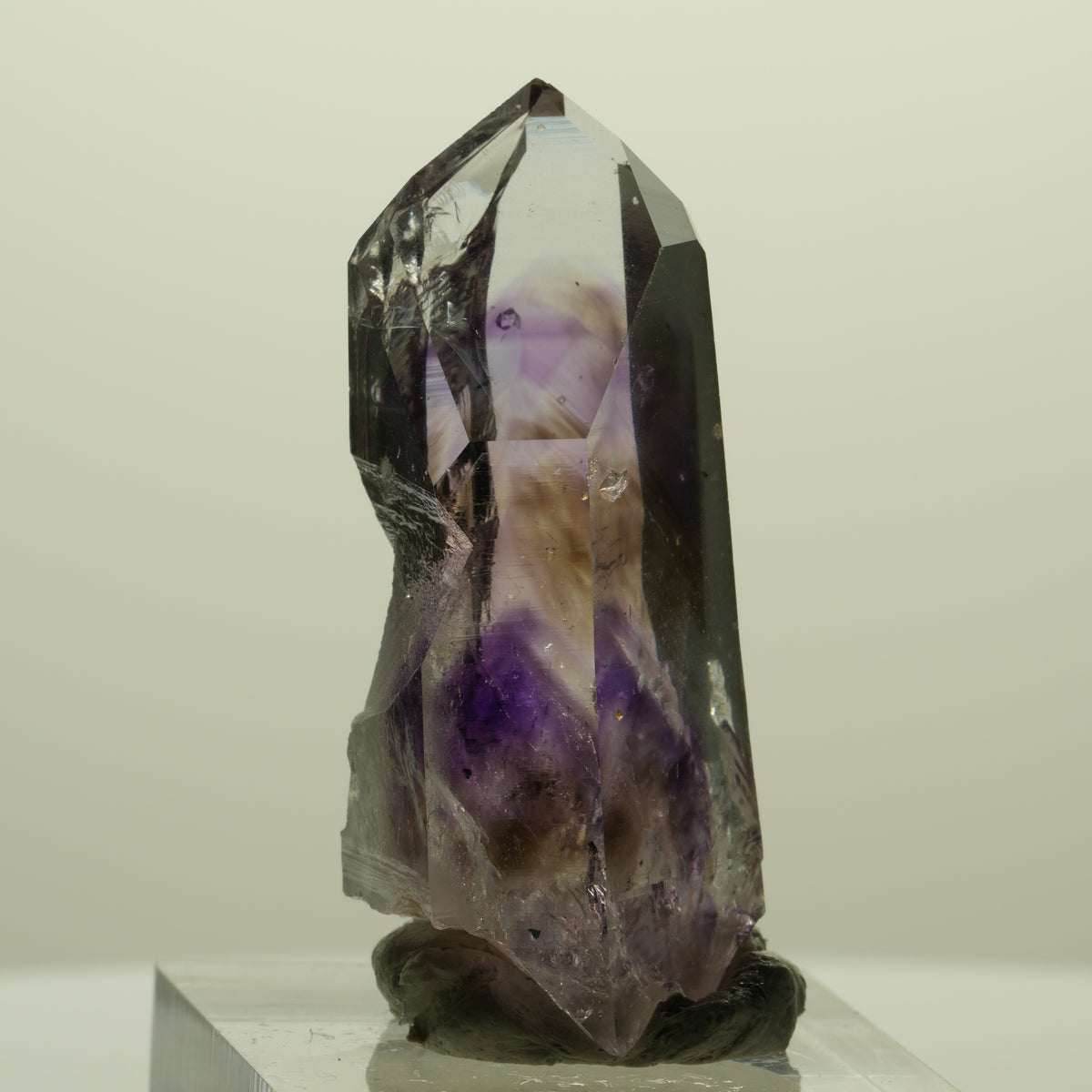 Lemurian Skelett Phantom Amethyst mit Analcim Streep Mine, Namibia 42*20*15mm #15239