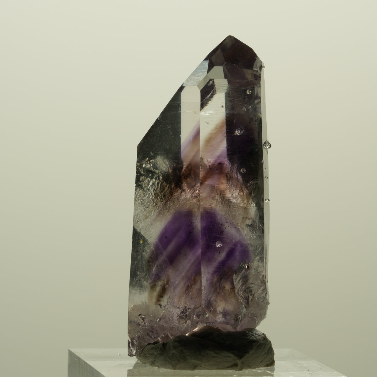 Lemurian Skelett Phantom Amethyst mit Analcim Streep Mine, Namibia 42*20*15mm #15239