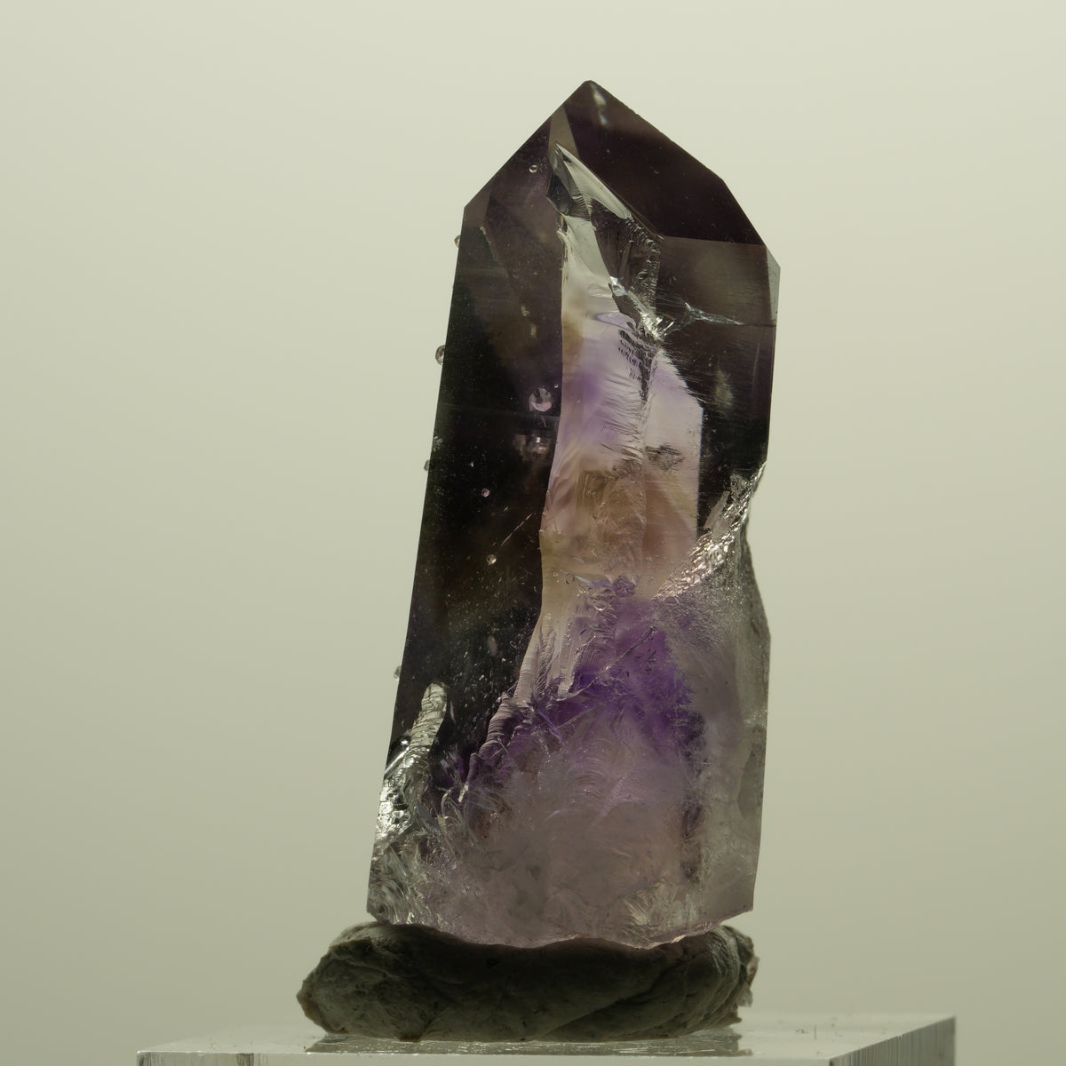 Lemurian Skelett Phantom Amethyst mit Analcim Streep Mine, Namibia 42*20*15mm #15239