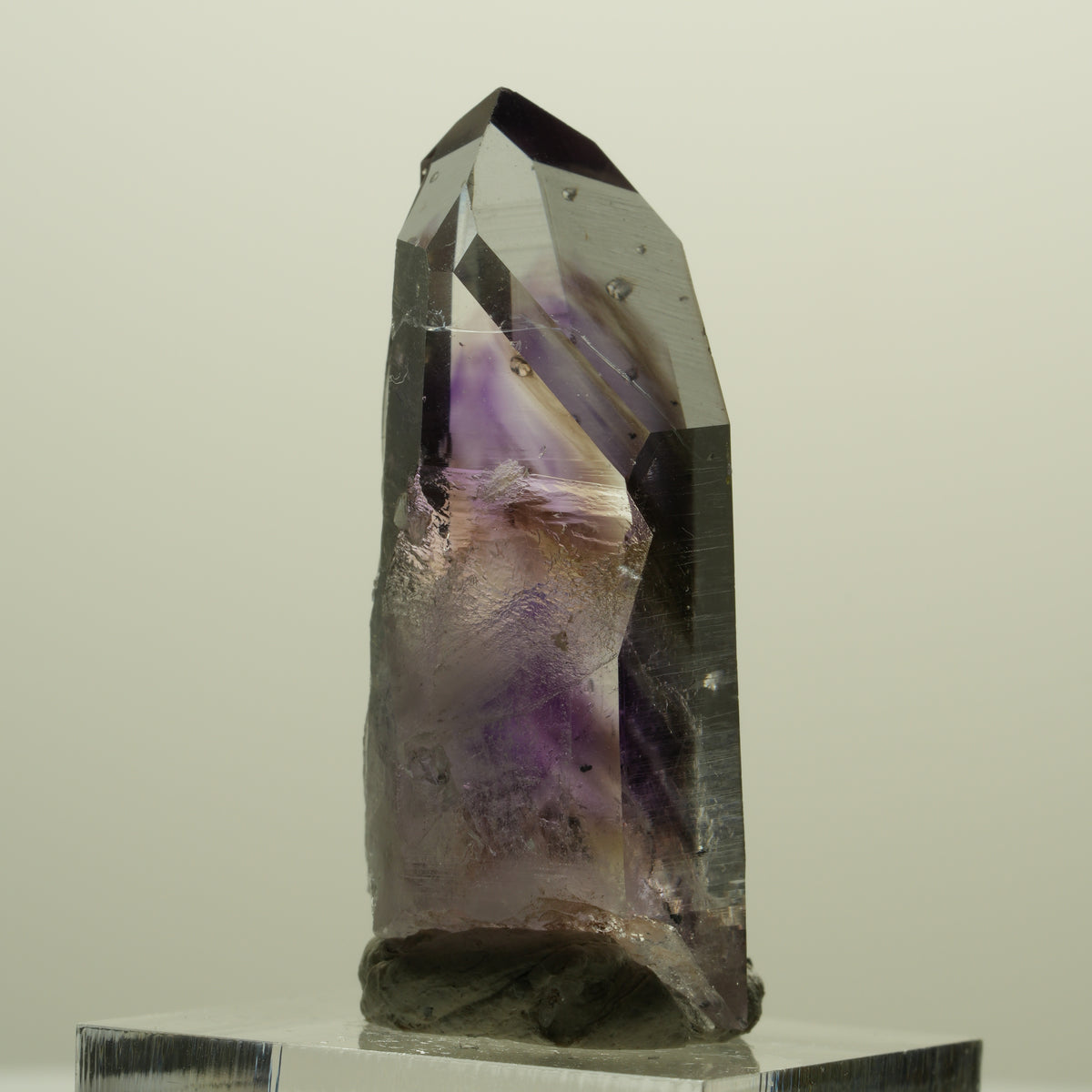 Lemurian Skelett Phantom Amethyst mit Analcim Streep Mine, Namibia 42*20*15mm #15239