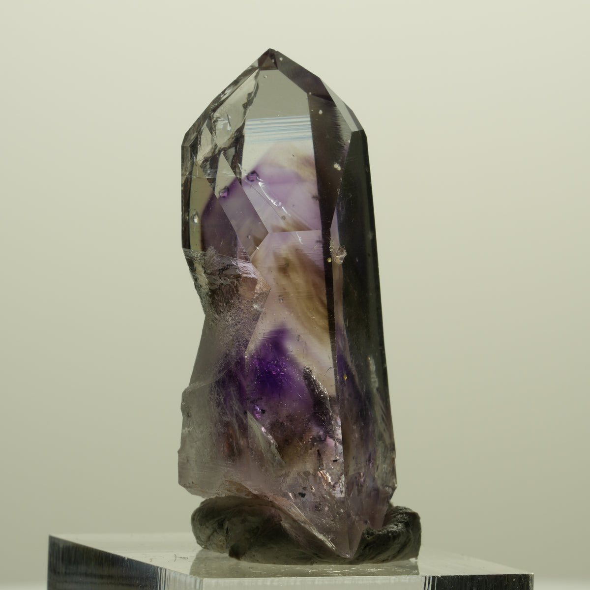 Lemurian Skelett Phantom Amethyst mit Analcim Streep Mine, Namibia 42*20*15mm #15239