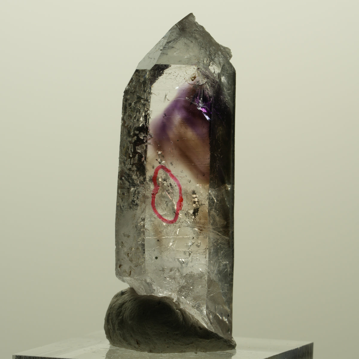 Enhydro Skelett Phantom Amethyst, Hämatit Prehnit 1x Blase Streep Mine Namibia 43*16*13mm #15243