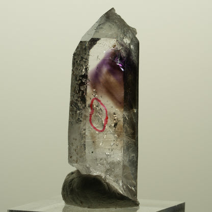 Enhydro Skelett Phantom Amethyst, Hämatit Prehnit 1x Blase Streep Mine Namibia 43*16*13mm #15243