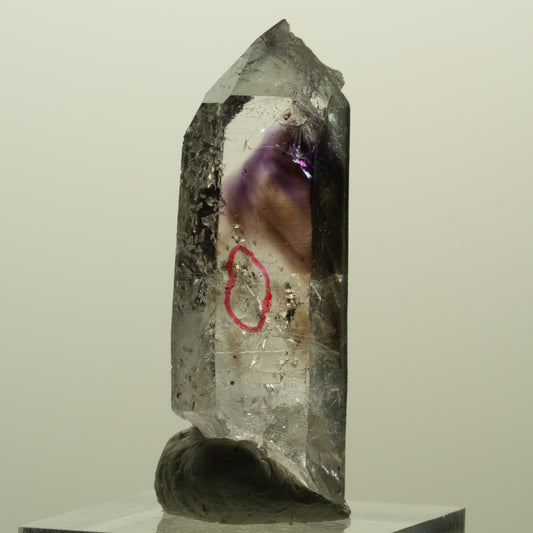 Enhydro Skelett Phantom Amethyst, Hämatit Prehnit 1x Blase Streep Mine Namibia 43*16*13mm #15243