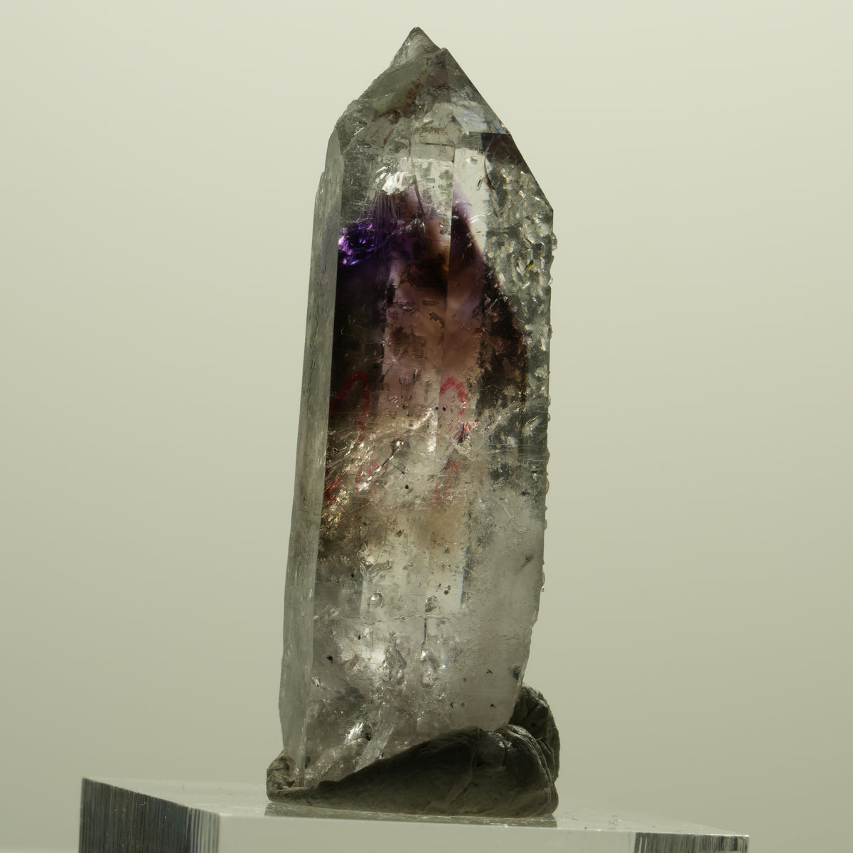 Enhydro Skelett Phantom Amethyst, Hämatit Prehnit 1x Blase Streep Mine Namibia 43*16*13mm #15243