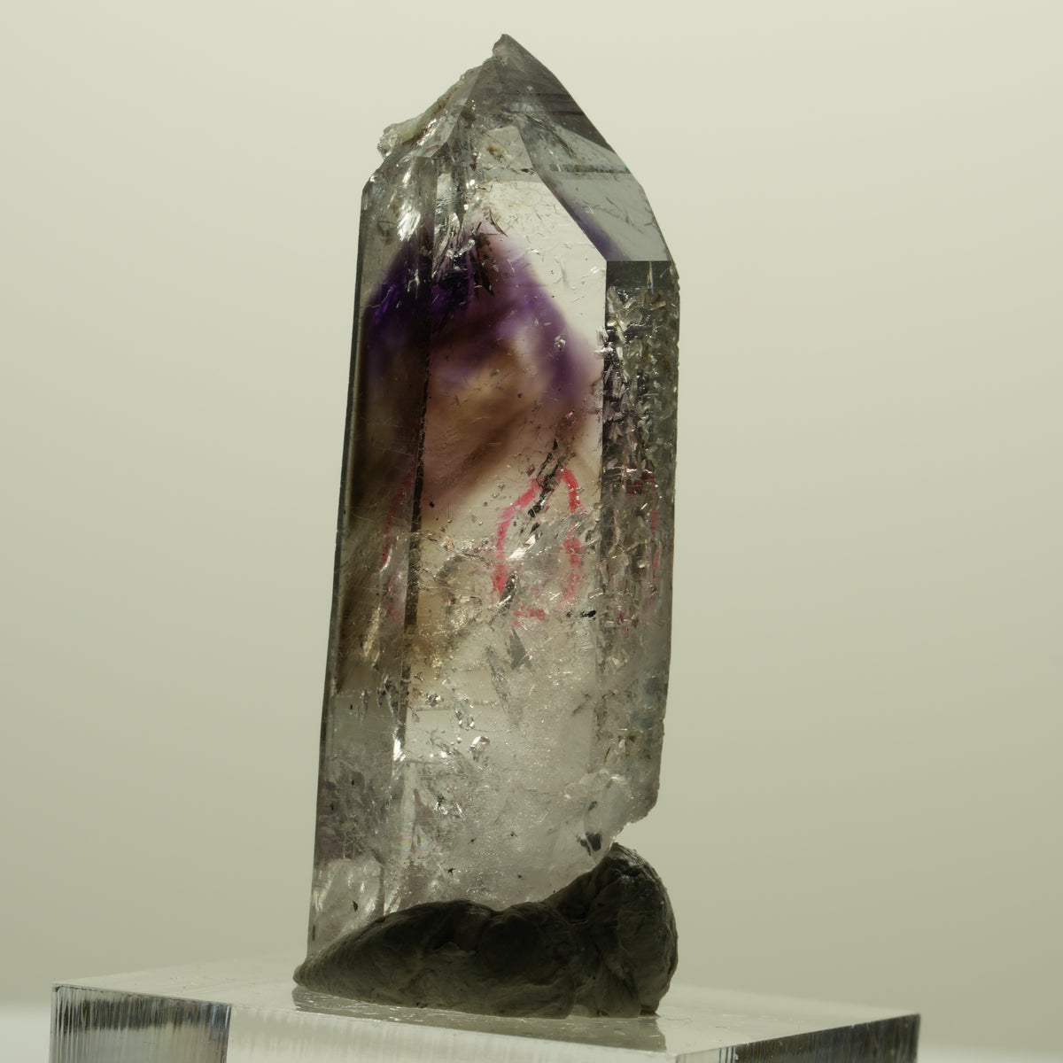 Enhydro Skelett Phantom Amethyst, Hämatit Prehnit 1x Blase Streep Mine Namibia 43*16*13mm #15243