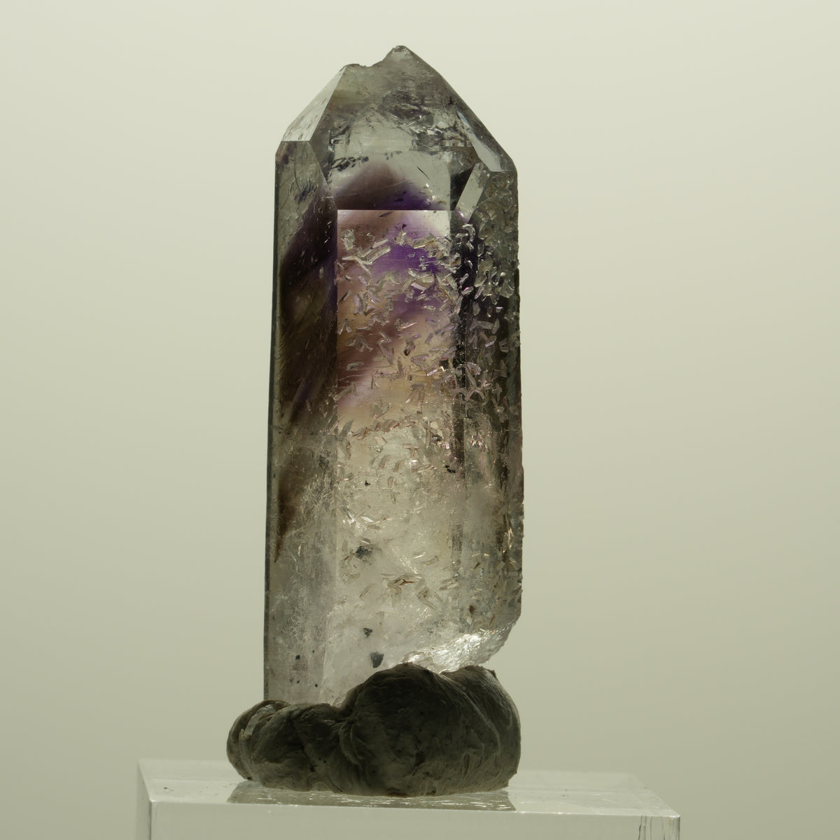 Enhydro Skelett Phantom Amethyst, Hämatit Prehnit 1x Blase Streep Mine Namibia 43*16*13mm #15243