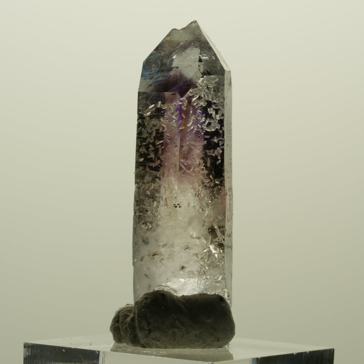 Enhydro Skelett Phantom Amethyst, Hämatit Prehnit 1x Blase Streep Mine Namibia 43*16*13mm #15243