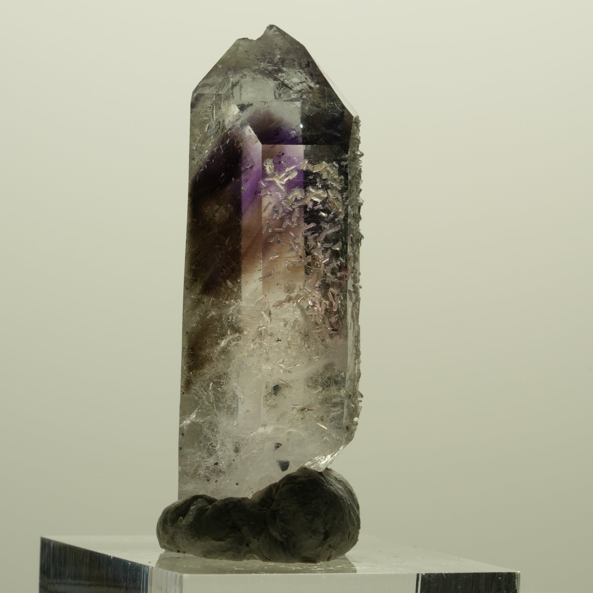 Enhydro Skelett Phantom Amethyst, Hämatit Prehnit 1x Blase Streep Mine Namibia 43*16*13mm #15243
