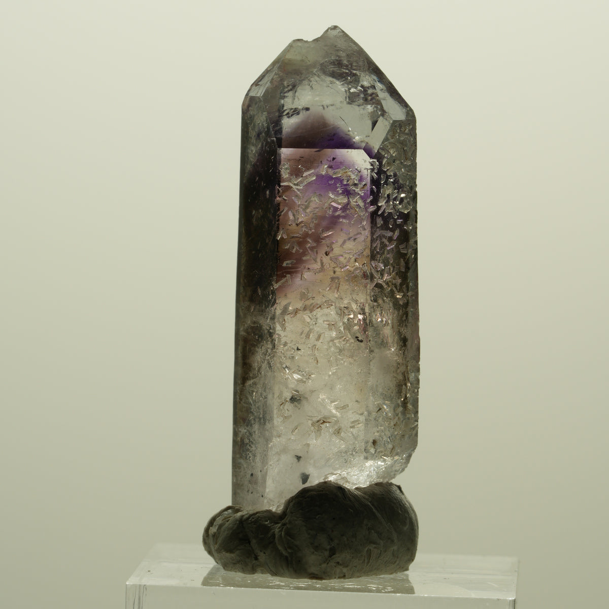 Enhydro Skelett Phantom Amethyst, Hämatit Prehnit 1x Blase Streep Mine Namibia 43*16*13mm #15243