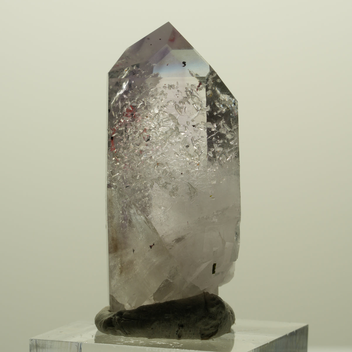 Enhydro Harlekin Skelett Phantom Amethyst, Prehnit, Epidot Streep Mine, Namibia 41*21*15mm #15245