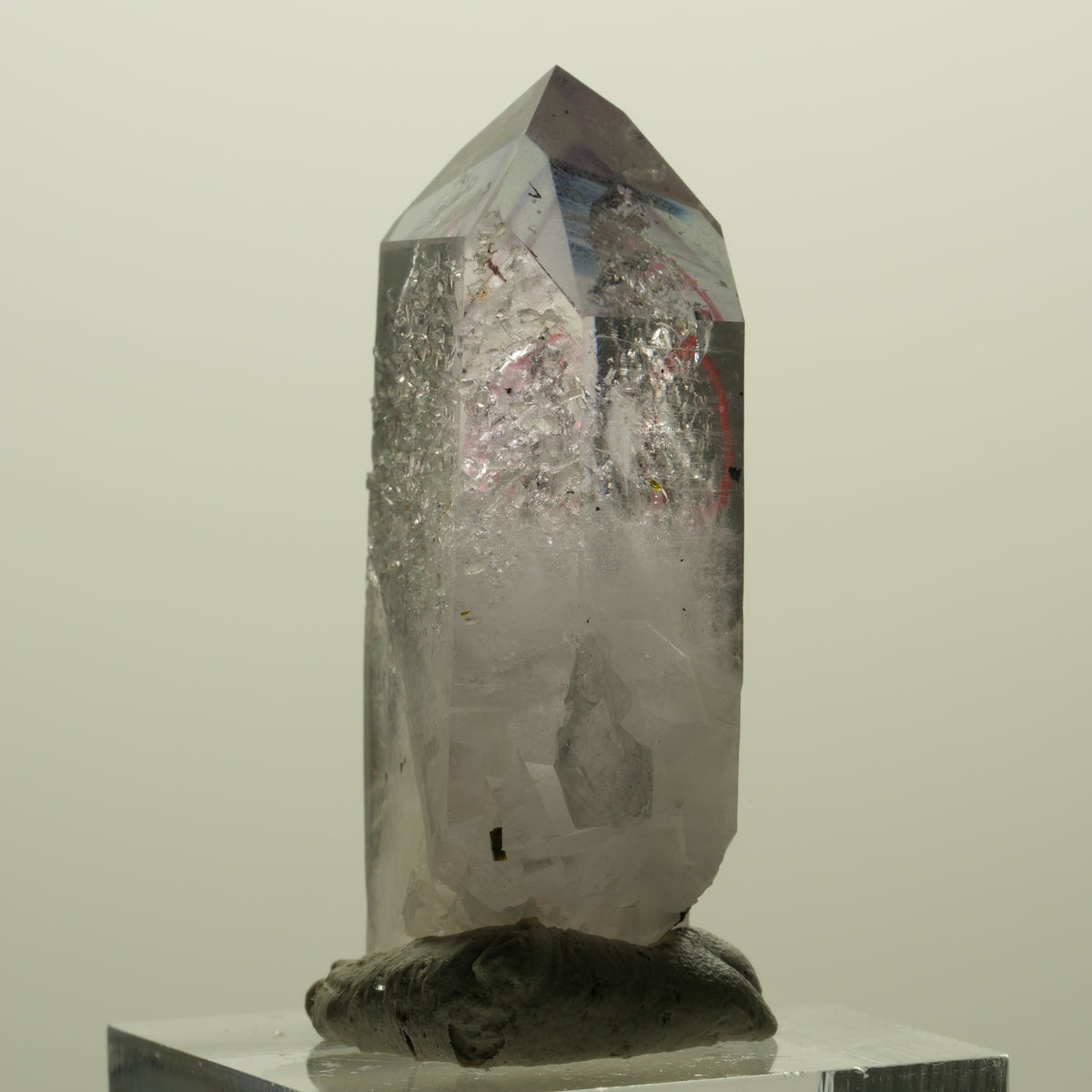 Enhydro Harlekin Skelett Phantom Amethyst, Prehnit, Epidot Streep Mine, Namibia 41*21*15mm #15245