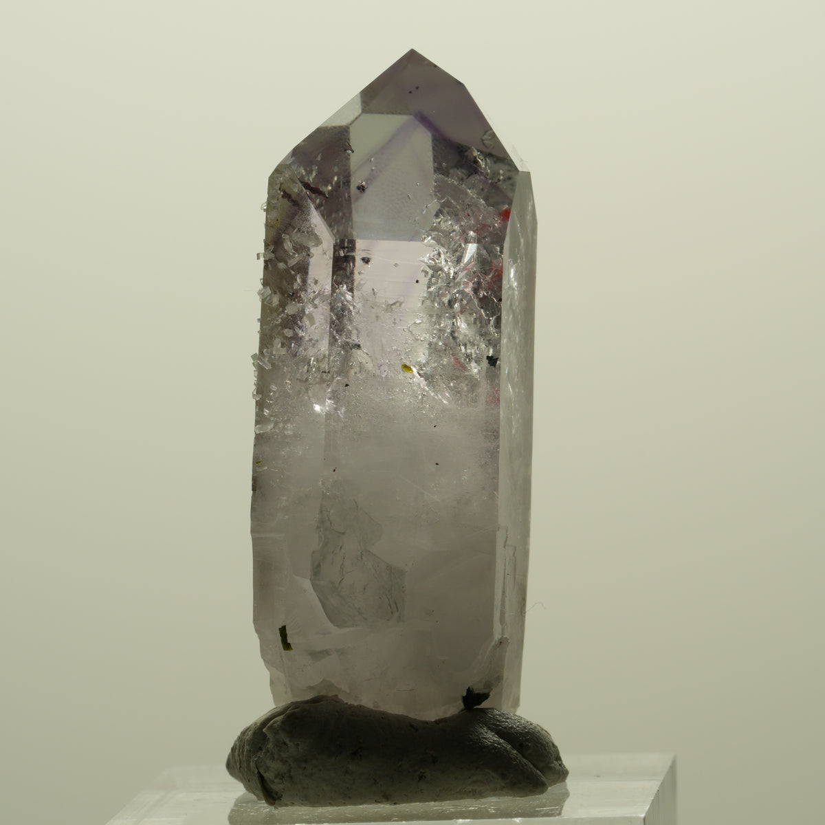 Enhydro Harlekin Skelett Phantom Amethyst, Prehnit, Epidot Streep Mine, Namibia 41*21*15mm #15245
