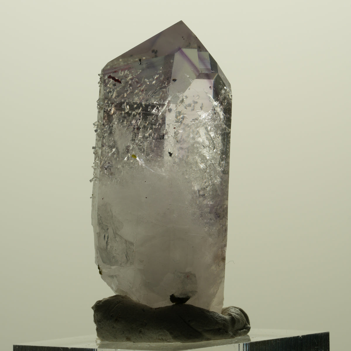 Enhydro Harlekin Skelett Phantom Amethyst, Prehnit, Epidot Streep Mine, Namibia 41*21*15mm #15245