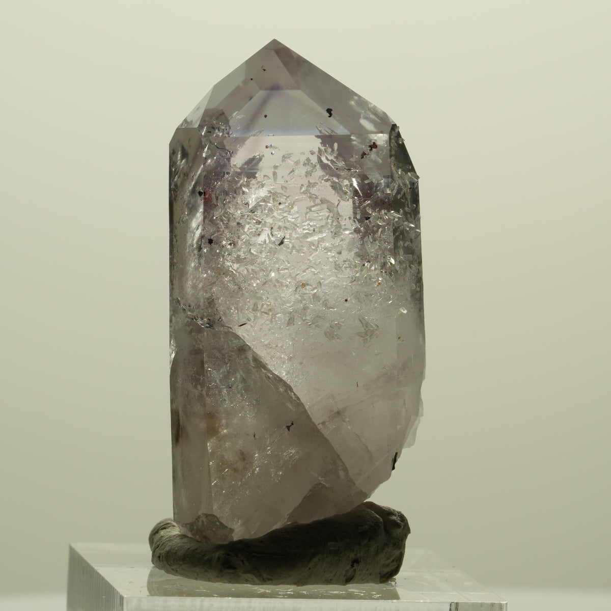 Enhydro Harlekin Skelett Phantom Amethyst, Prehnit, Epidot Streep Mine, Namibia 41*21*15mm #15245