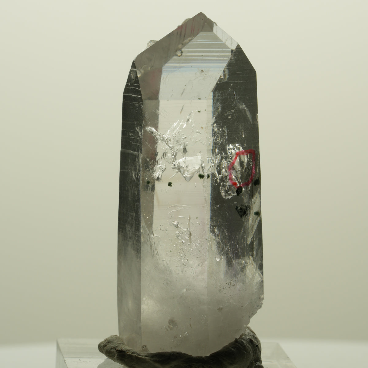 Enhydro Lemurian Phantom Amethyst, Analcim Hämatit 1x Blase Streep Mine Namibia 45*19*17mm #15250