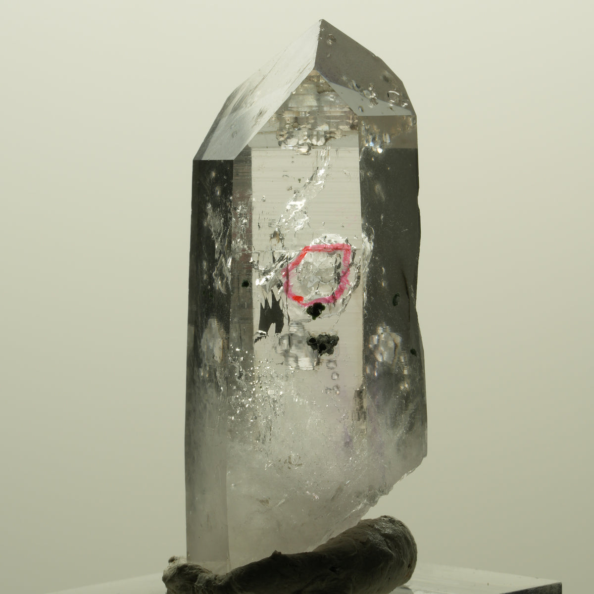 Enhydro Lemurian Phantom Amethyst, Analcim Hämatit 1x Blase Streep Mine Namibia 45*19*17mm #15250