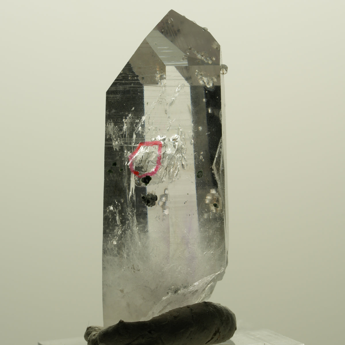 Enhydro Lemurian Phantom Amethyst, Analcim Hämatit 1x Blase Streep Mine Namibia 45*19*17mm #15250