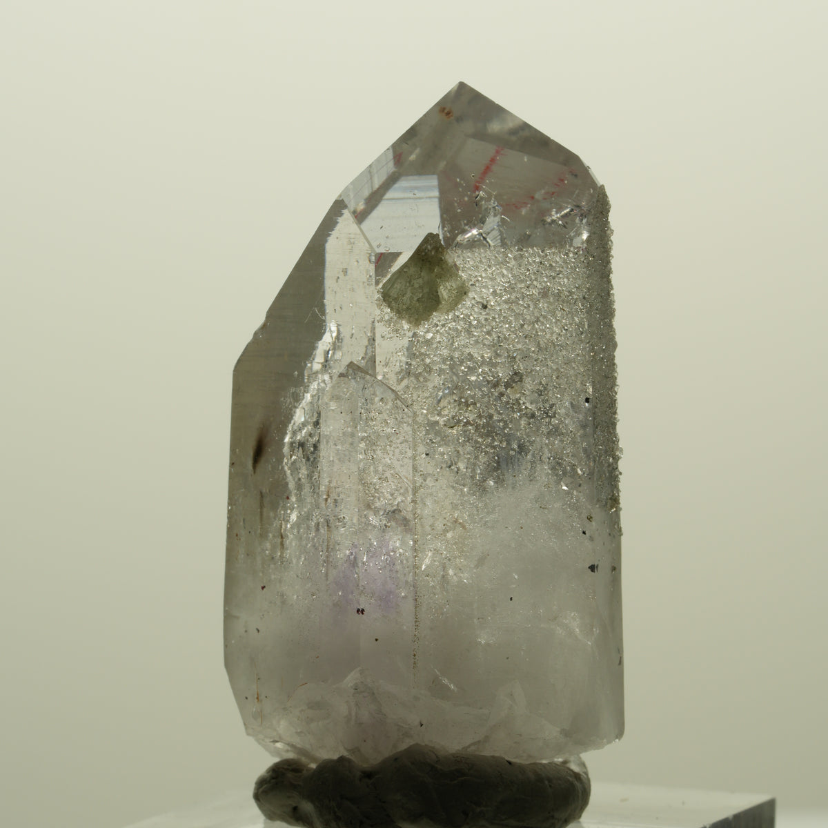 Enhydro Lemurian Phantom Amethyst, Analcim Prehnit Hämatit Streep Mine Namibia 44*23*17mm #15251