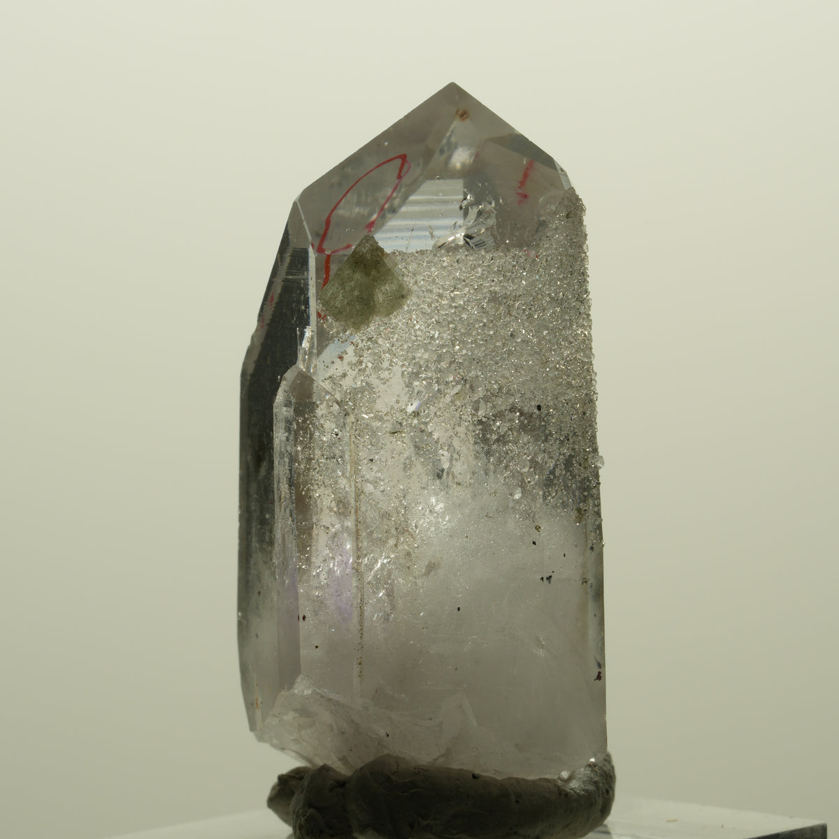 Enhydro Lemurian Phantom Amethyst, Analcim Prehnit Hämatit Streep Mine Namibia 44*23*17mm #15251