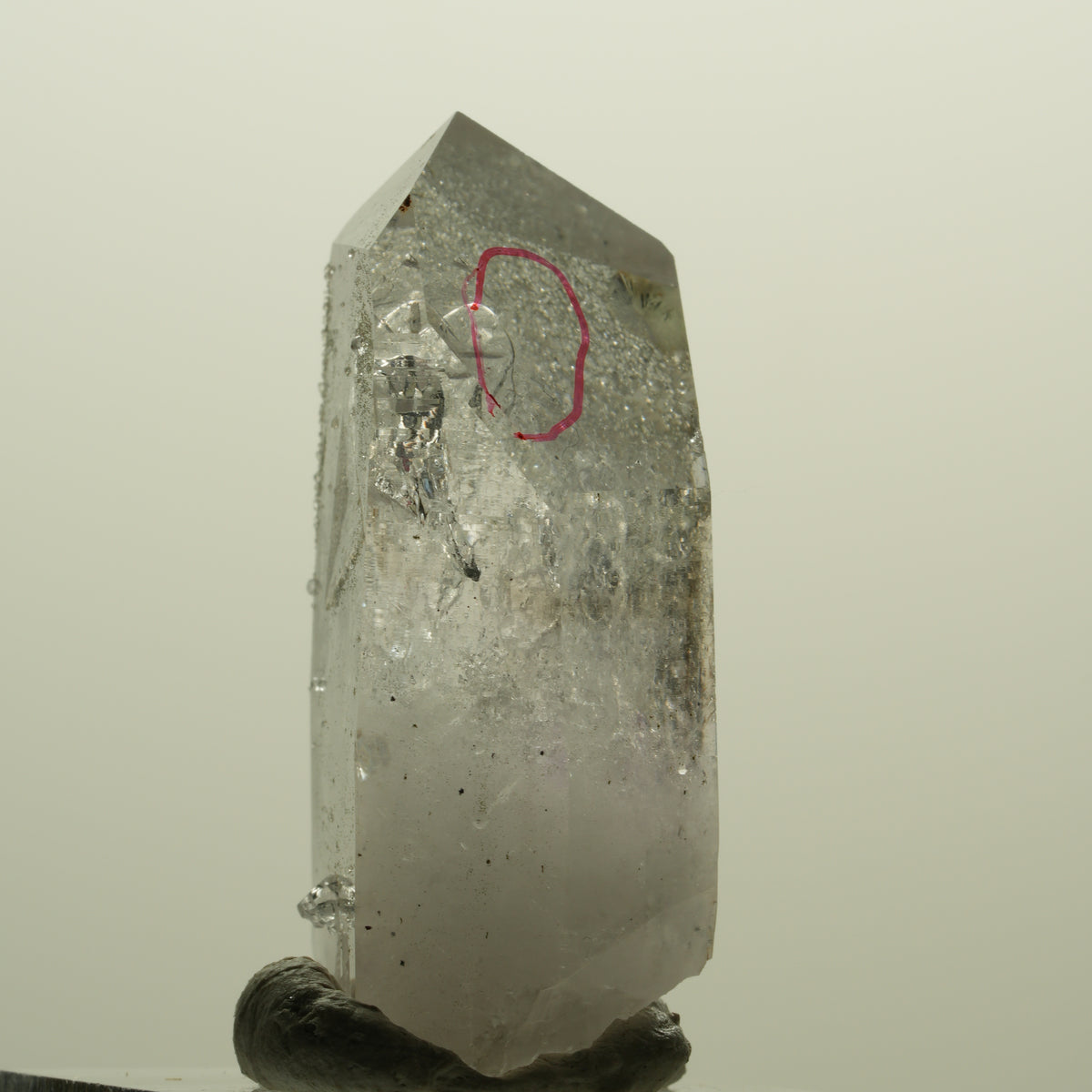 Enhydro Lemurian Phantom Amethyst, Analcim Prehnit Hämatit Streep Mine Namibia 44*23*17mm #15251