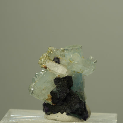 Seltene Aquamarin, Fluorit, Muskovit Stufe Erongo, Namibia 21*20*17mm #15290