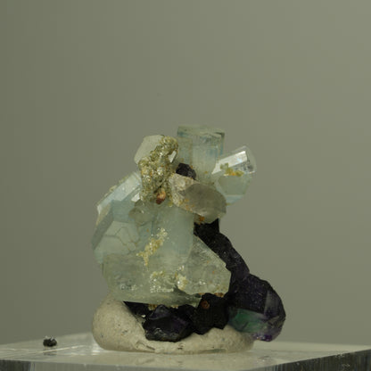 Seltene Aquamarin, Fluorit, Muskovit Stufe Erongo, Namibia 21*20*17mm #15290