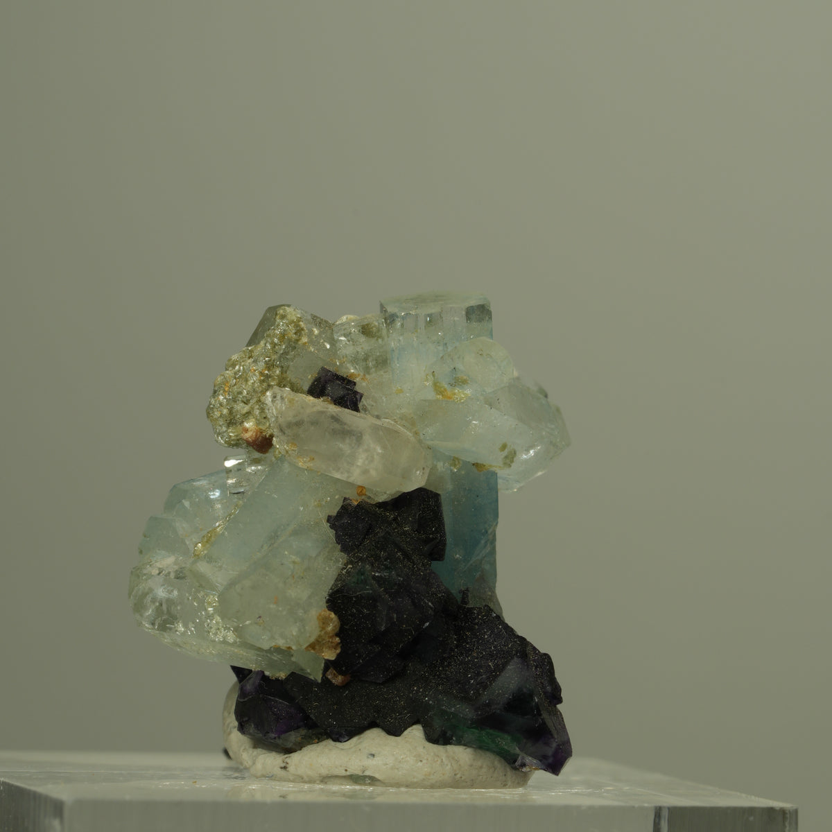 Seltene Aquamarin, Fluorit, Muskovit Stufe Erongo, Namibia 21*20*17mm #15290