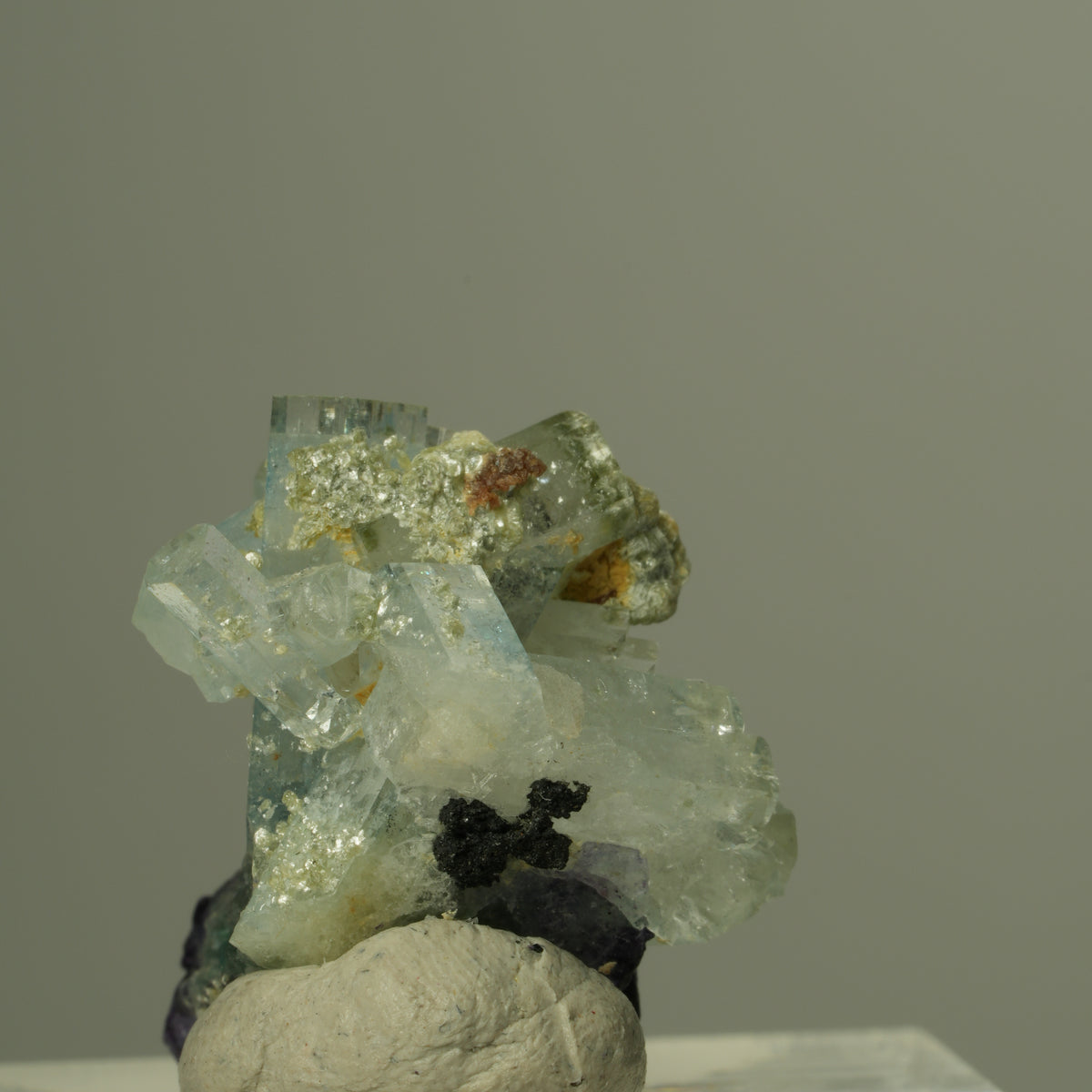 Seltene Aquamarin, Fluorit, Muskovit Stufe Erongo, Namibia 21*20*17mm #15290