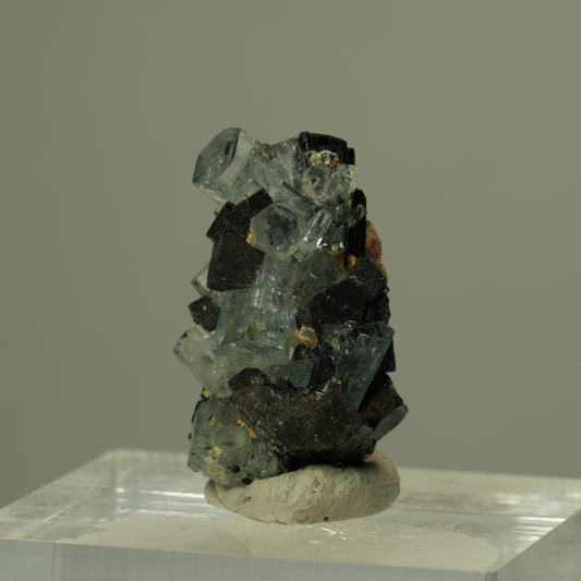 Aquamarin, Fluorit, Schörl Turmalin, Muskovit Stufe Erongo, Namibia 21*14*9mm #15295