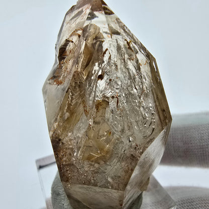 Enhydro Phantom Rauchquarz Zepter Spitze 2x Blase Goboboseb, Namibia 48*25*23mm