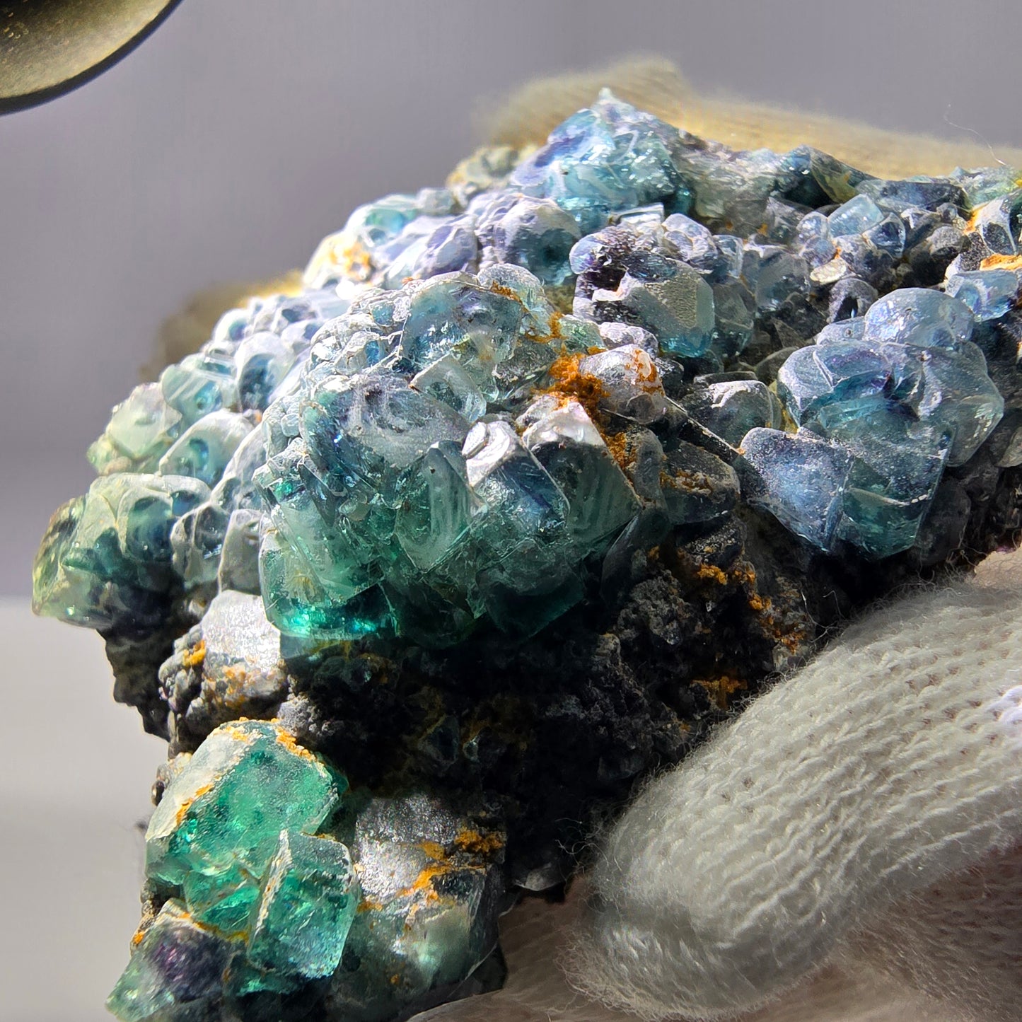 Cube de fluorite fantôme zonal, spécimen de tourmaline Schorl, Erongo, Namibie, 59 x 47 x 23 mm 