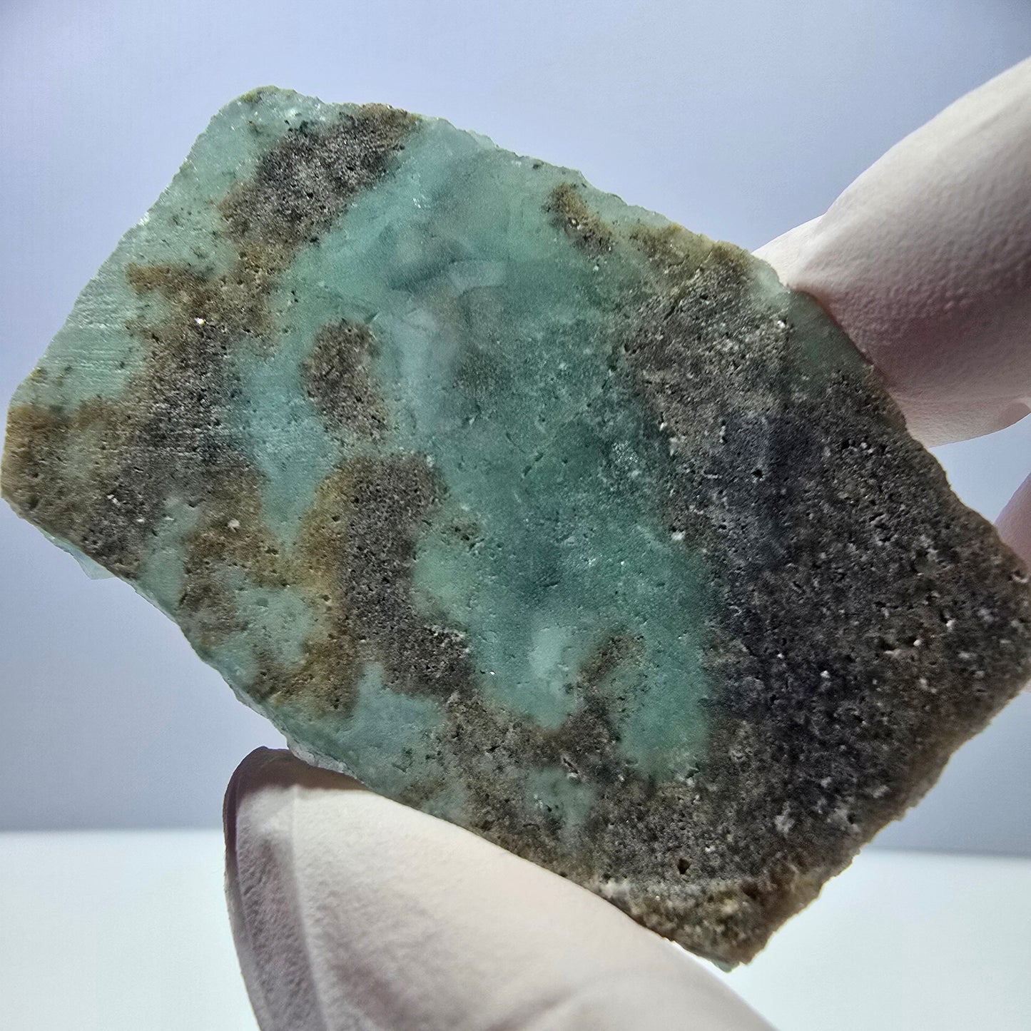 Cube de fluorite fantôme vert étagé Okorusu, Namibie 61 x 42 x 20 mm 