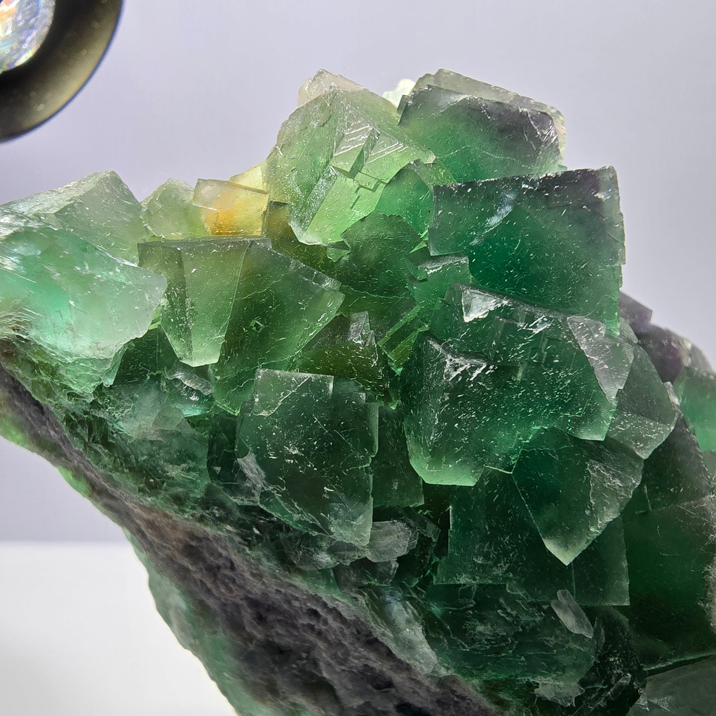Grand spécimen de cube de fluorite fantôme, parqueté, double face Okorusu, Namibie 98*91*71mm 