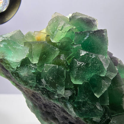 Grand spécimen de cube de fluorite fantôme, parqueté, double face Okorusu, Namibie 98*91*71mm 
