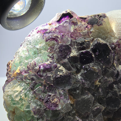 Grands cubes de fluorite vert violet zonal, spécimen d'hyalite Erongo, Namibie 96*67*42mm 