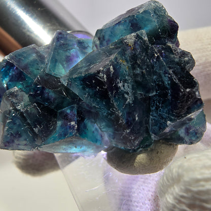 Spécimen de cube de fluorite fantôme, zonal – Nouvelle découverte ! Okorusu, Namibie, 36 x 27 x 16 mm 