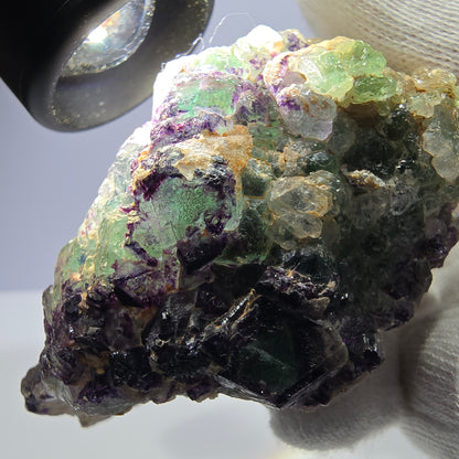 Grands cubes de fluorite vert violet zonal, spécimen d'hyalite Erongo, Namibie 96*67*42mm 