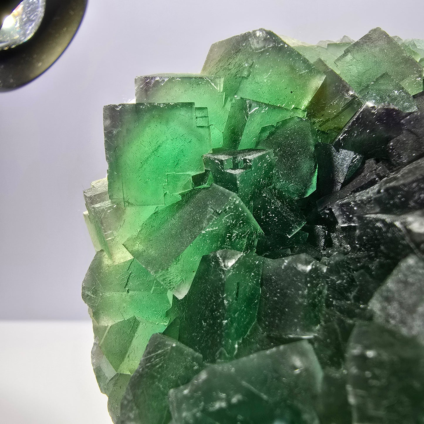 Grand spécimen de cube de fluorite fantôme, parqueté, double face Okorusu, Namibie 98*91*71mm 