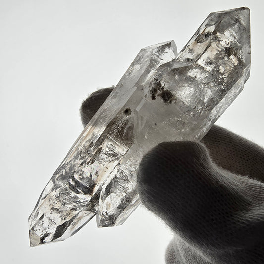 Sceptre DT en quartz fumé squelette Enhydro, 1x pochette Saint-Valentin à bulles, Namibie 91 x 30 x 24 mm 