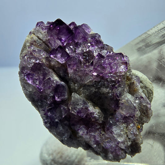 Rare spécimen de cube de fluorite fantôme violet zonal Okorusu, Namibie 31 x 20 x 11 mm 
