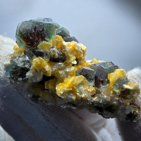 Phantom Fluorite Cube hexagonal, Muscovite specimen Erongo, Namibia 47*37*27mm 