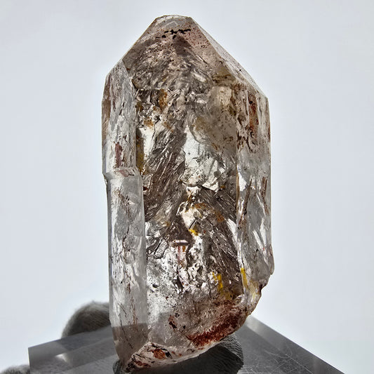 Sceptre squelette en quartz fumé Enhydro, grande poche à bulles Saint-Valentin, Namibie 65 x 34 x 26 mm 