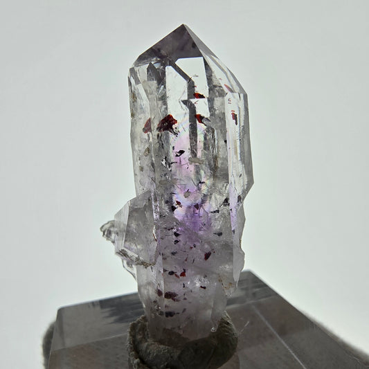 Améthyste fantôme Harlequin, spécimen de préhnite, mine Streep, Namibie, 34 x 18 x 14 mm 