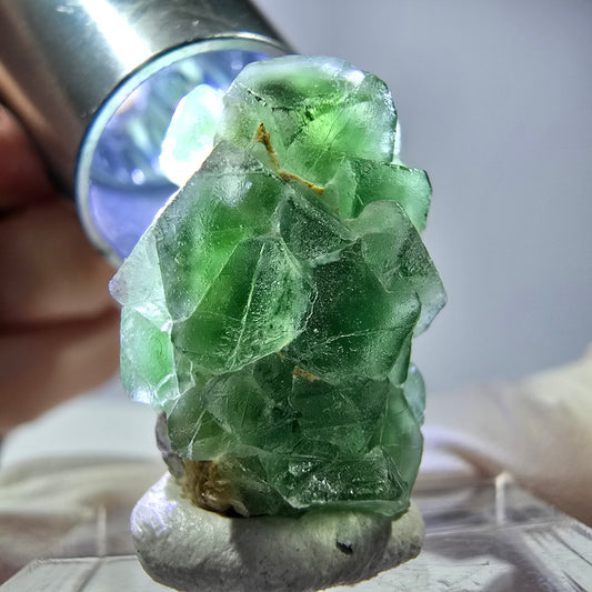 Cube de fluorite fantôme, spécimen de tourmaline Schorl, Erongo, Namibie, 24 x 17 x 16 mm 